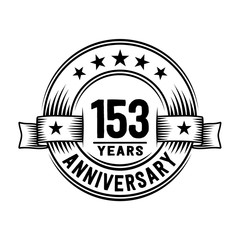 153 years anniversary celebration logotype. Vector and illustration.