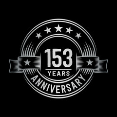 153 years anniversary celebration logotype. Vector and illustration.