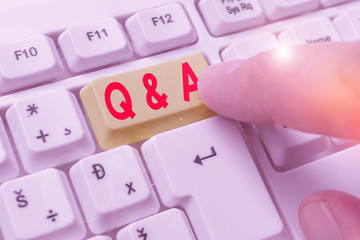 Conceptual hand writing showing Q And A. Concept meaning defined as questions being asked and...