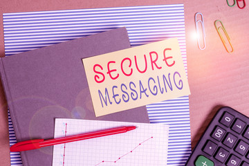 Text sign showing Secure Messaging. Business photo showcasing protect critical data when sent...