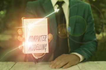 Text sign showing Computer Modelling. Business photo text using a computer to make a model of a plan or design