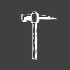 Vintage hammer isolated on black background