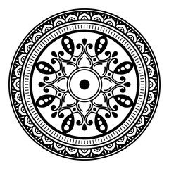 Abstract mandala for coloring page
