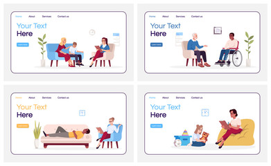 Psychology consultation landing page vector template. Talk therapy. Psychoanalysis. Psychotherapy website interface idea with flat illustrations. Homepage layout. Web banner, webpage cartoon concept