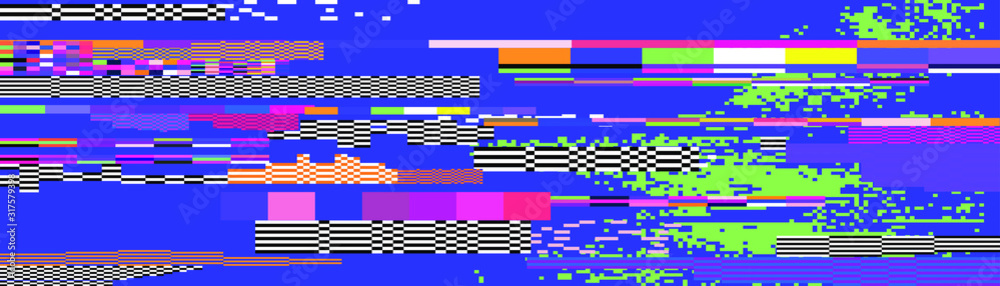 Poster Abstract webpunk and vaporwave style background with pixelated glitched screen. Generative computer art.