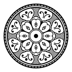 Abstract mandala for coloring page