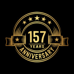157 years anniversary celebration logotype. Vector and illustration.
