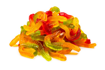 Juicy colorful jelly sweets. Gummy candies.