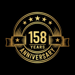 158 years anniversary celebration logotype. Vector and illustration.
