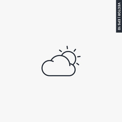 Cloudy weather, linear style sign for mobile concept and web design