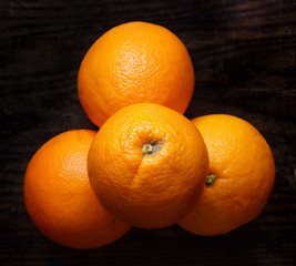 Naval Oranges on Wood Background