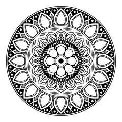 Abstract mandala for coloring page