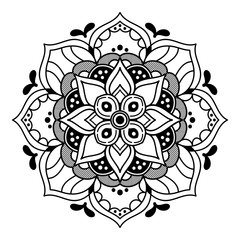 Abstract mandala for coloring page