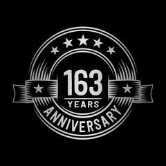163 years anniversary celebration logotype. Vector and illustration.