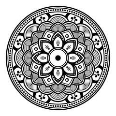 Ethnic Mandala Ornament. Arabic, Pakistan, Moroccan, Turkish, Indian, Spain motifs