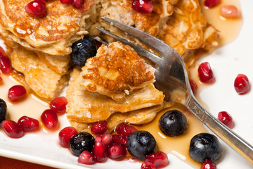 Stack of Oatmeal Pancakes with Fruit