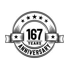 167 years anniversary celebration logotype. Vector and illustration.