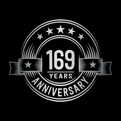 169 years anniversary celebration logotype. Vector and illustration.