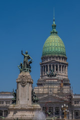 Fototapeta na wymiar The Argentine National Congress (Palacio del Congreso), a National Historic Landmark, Buenos Aires, Argentina