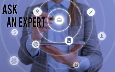 Writing note showing Ask An Expert. Business concept for confirmation that have read understand and...