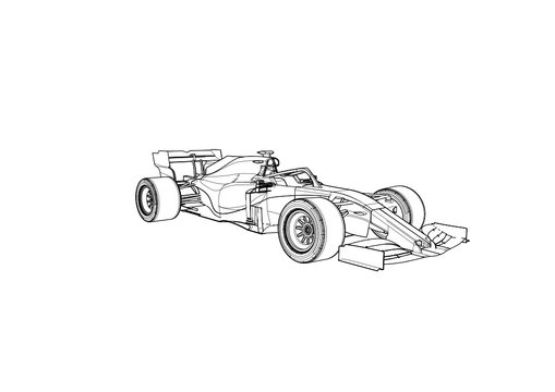 Silhouette F1 Car Vector