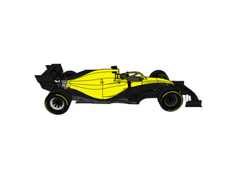 Colored F1 Car Vector