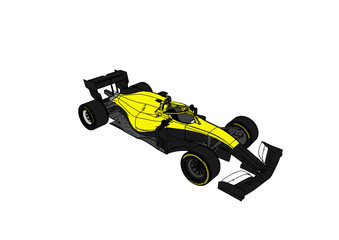 Colored F1 Car Vector