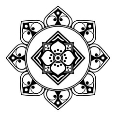 Ethnic Mandala Ornament. Arabic, Pakistan, Moroccan, Turkish, Indian, Spain motifs