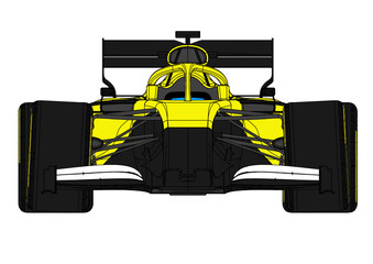 Colored F1 Car Vector