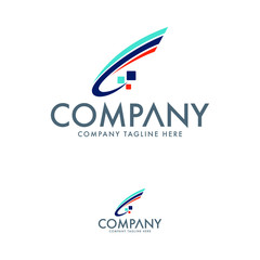 Logo. Abstract technology logo inspiration. Letter C logo.