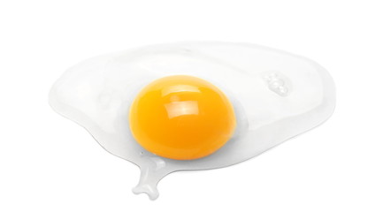 Raw egg with yolks isolated on white background