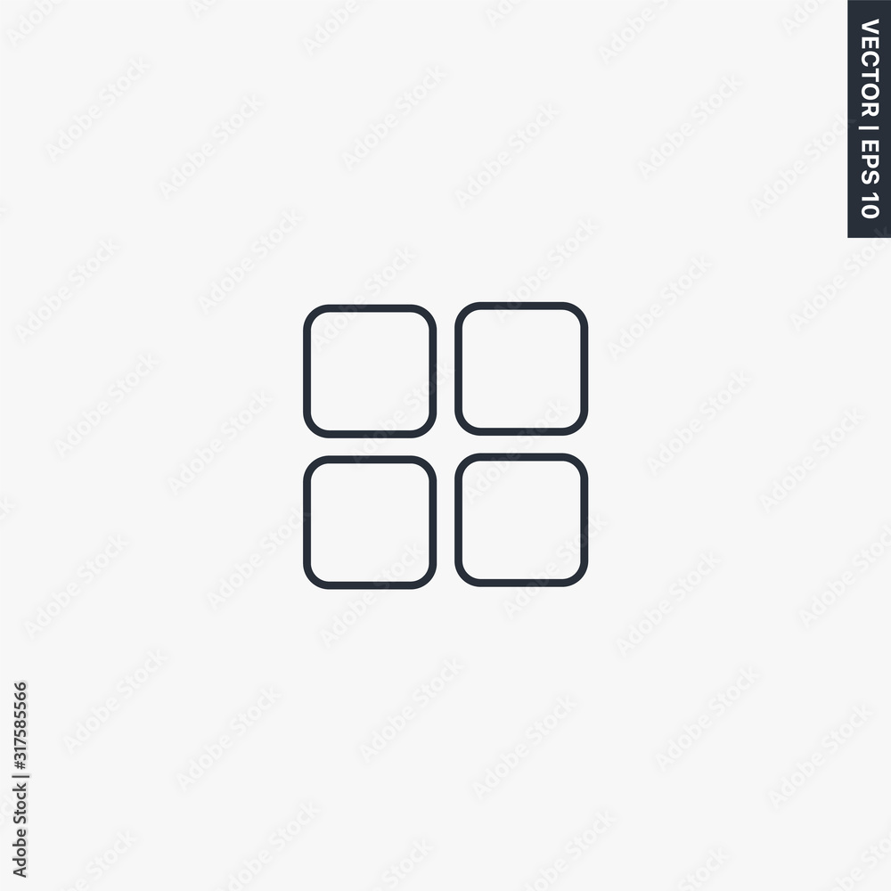 Poster grid view, linear style sign for mobile concept and web design