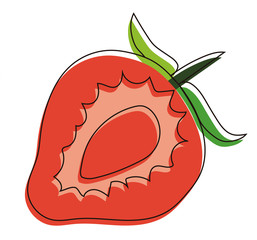 A Strawberry drawing outline - fruit drawing