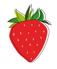 A Strawberry drawing outline - fruit drawing