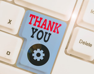 Text sign showing Thank You. Business photo text polite expression used when acknowledging gift...