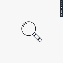 Magnifier, linear style sign for mobile concept and web design