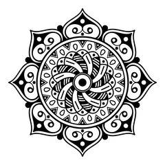 Mandala decorative ornament. Can be used for greeting card, phone case print, etc. Hand drawn background