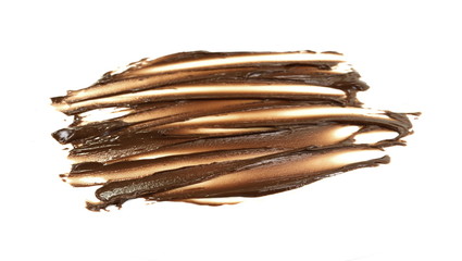 Melted hot chocolate. Drop isolated on white background. Hot melted chocolate pouring isolated on white background, with clipping path