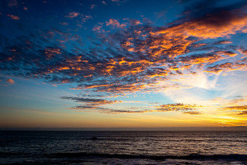 Sunset Sky Colors Over the Pacific Ocean