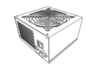 ATX Power Supply Silhouette Vector