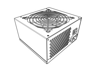 ATX Power Supply Silhouette Vector