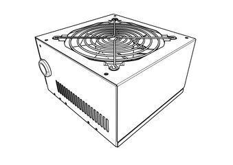 ATX Power Supply Silhouette Vector