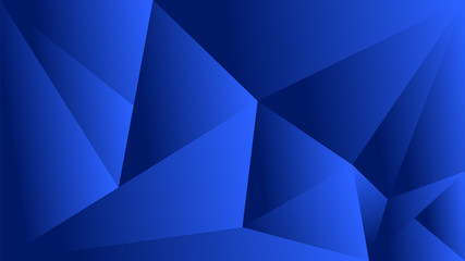 Polygon triangle in dark, blue vector gradient background