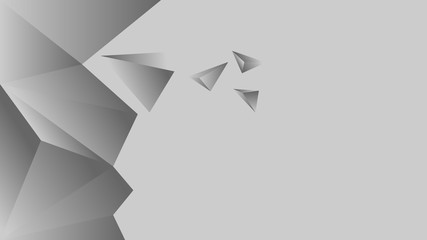 Polygon triangle in black and white vector gradient background