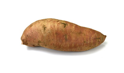 Sweet potatoes isolated on white background. Ipomoea batatas. Batata potato.