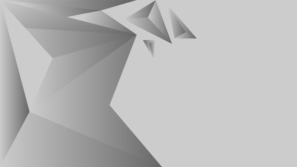 Polygon triangle in black and white vector gradient background