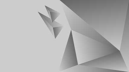 Polygon triangle in black and white vector gradient background
