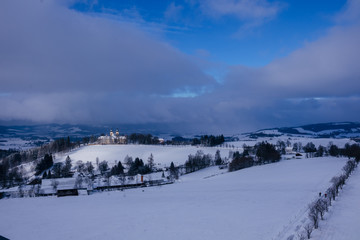 Monastery Dolni Hedec during winter, Czech Republic.