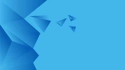 Polygon triangle in blue vector gradient background