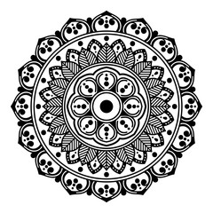 Decorative hand-drawn round pattern in the form of a mandala